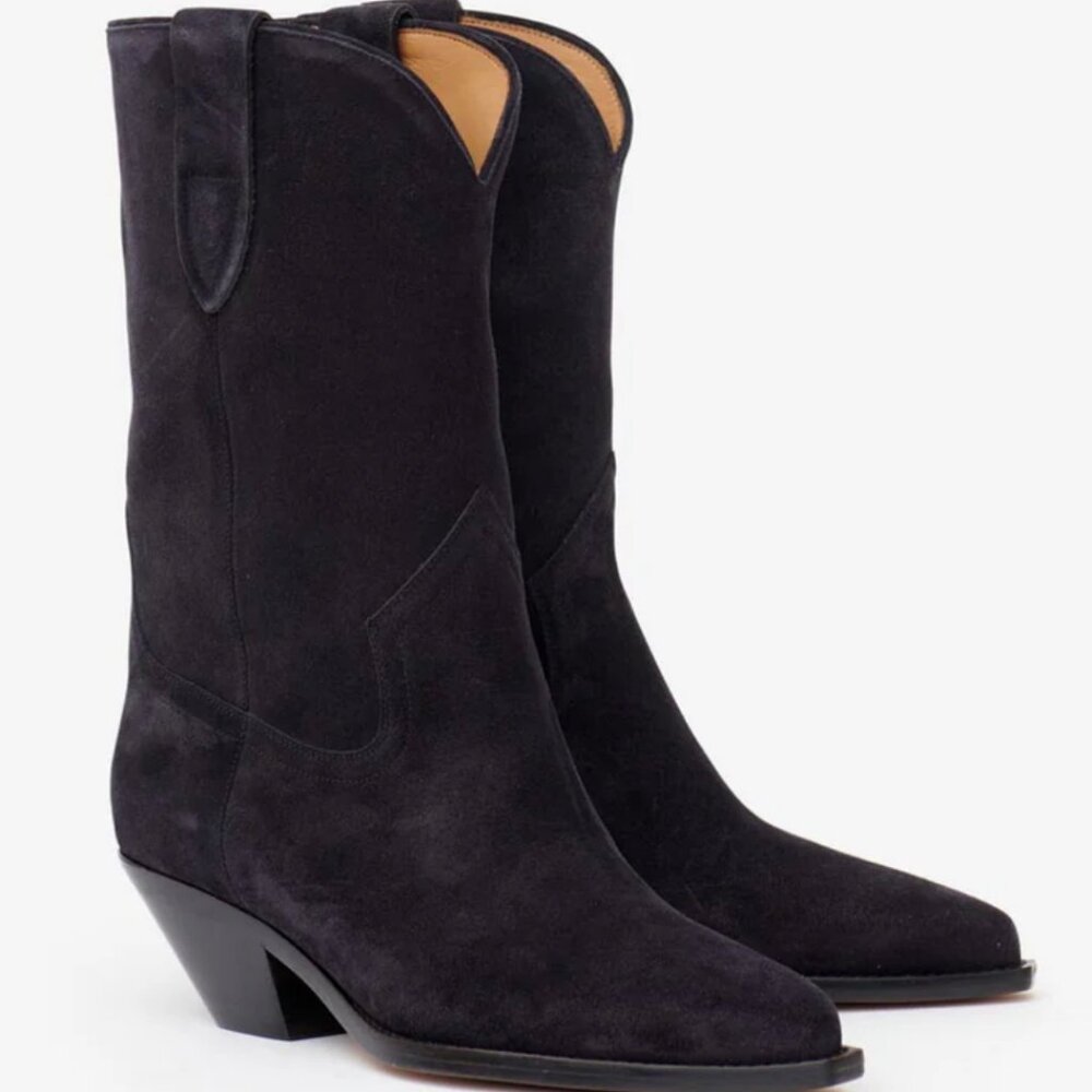 Isabele Marant Dahope Boots In Black Suede - Picture 4 of 15